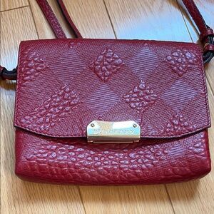 Burberry Red Leather Crossbody Bag